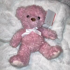 NWT FLUFFY PINK BEAR PLUH 10”